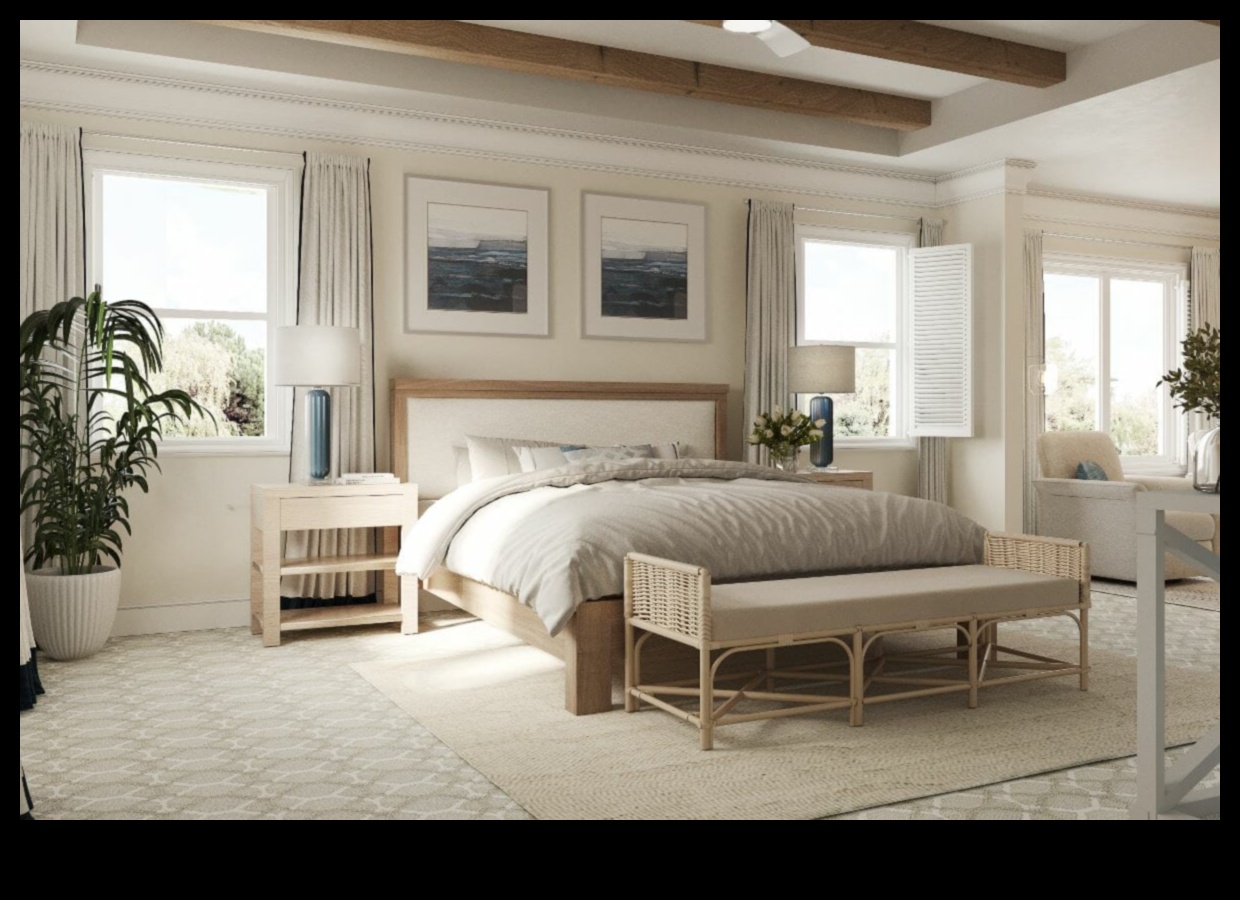 ديكور غرفة نوم ساحلية لملاذ مريح على الشاطئ