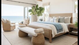 ديكور غرفة نوم ساحلية لملاذ مريح على الشاطئ