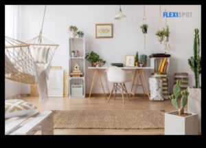 هل يمكنك اقتراح أفكار ديكور مكتب Boho لمكتب منزلي بلمسة عالمية؟